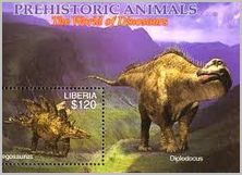 stegosaurus postage stamp liberia