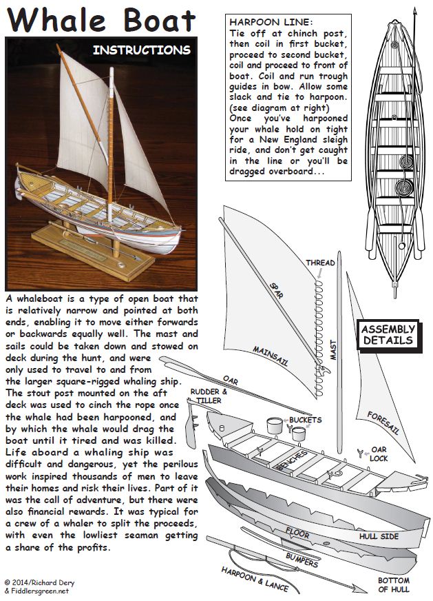instruction sheet for whale ship