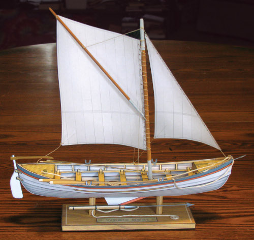 beta build Whale Boat paper model view 1