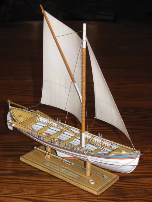 beta build Whale Boat paper model view 2
