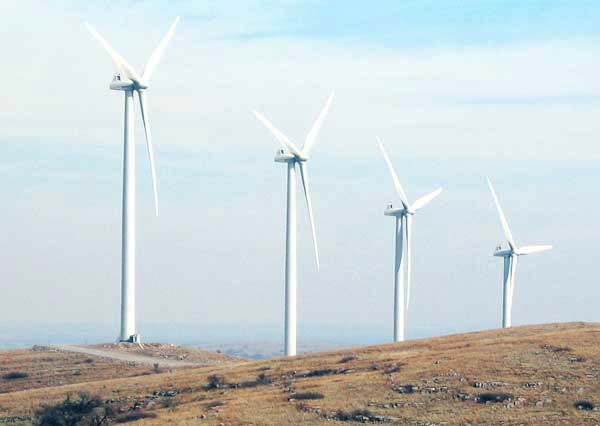 A windmill power plants in action