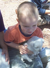 Her brother and Westie Puppy 