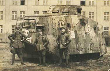 A7V tank and officers