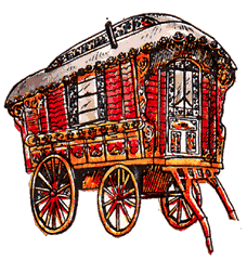 Illustration for the Gypsy Caravan paper model