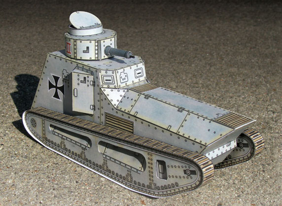 Paper model of the LK-II German WWI Tank