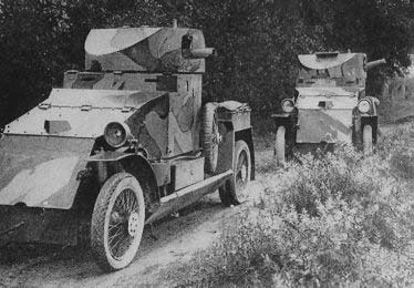 Lanchester Armored Car in WWI camo