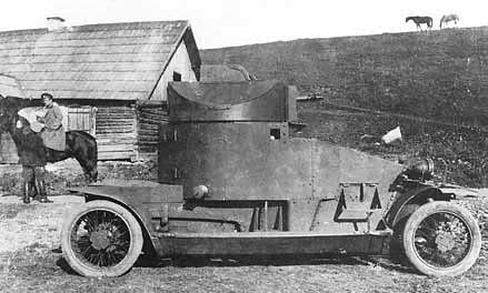 Lanchester Armored Car posing