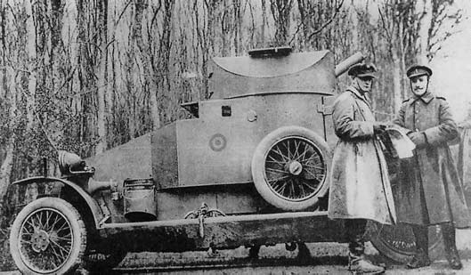 Lanchester Armored Car in woods