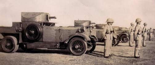 Lanchester Armored Cars being inspected