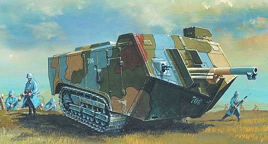 illustration for St Chamond WWI Tank paper model