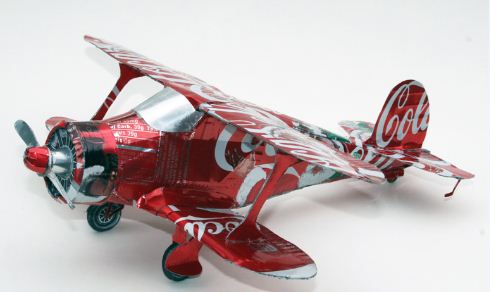 Coke Can Staggerwing built by Bob Penikas
