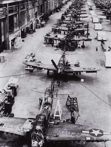 P-39 Airacoblras being repaired at Sacramento