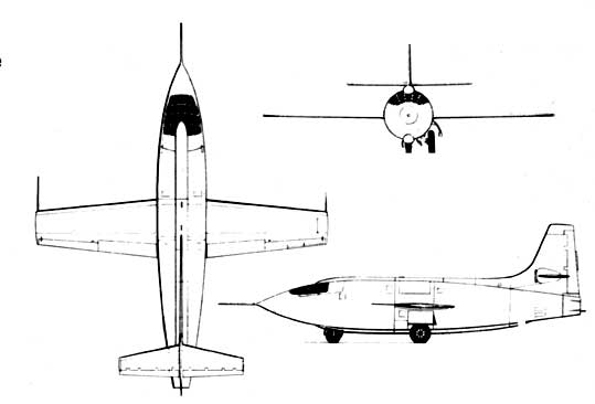 Bell-X-one three view