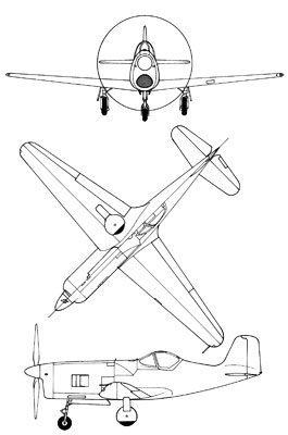 3 View of the Bell XP-77
