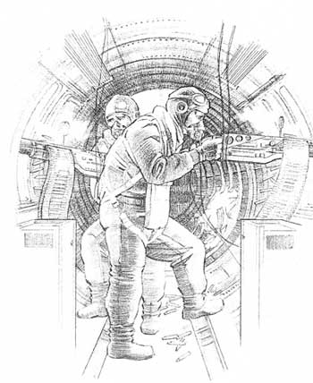 Sketch of the B-17 side gunners