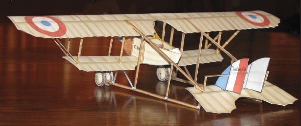 beta build French Caudron G.3 paper model view 1