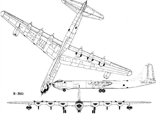 Convair info B36 peacemaker bomber information history 3 view
