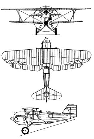3 View of the Curtiss P-6e Hawk