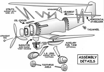 Assembly Details for the Curtiss P-6e Hawk