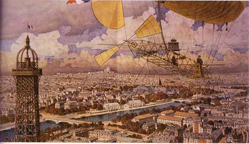 Dumont airship-19 over Paris