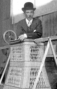 santos dumont in the basket of his personal airship #6