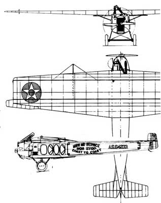 3 View of the Fokker T2