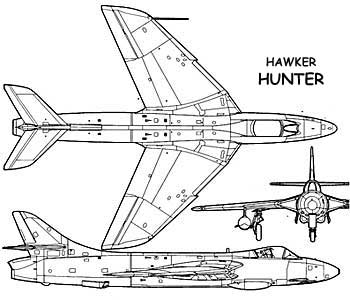 Hawker Hunter 3-view