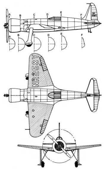 3 View of the Hughes H-1 Racer