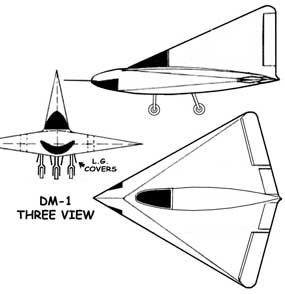 Lippisch DM-1 Glider three view