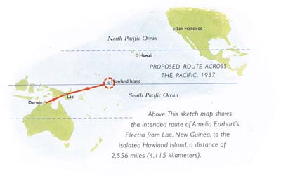 Last leg of Amelia Earhart's round the world trip.