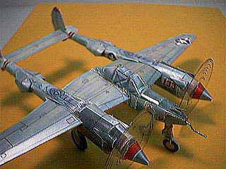 THE P-38 Lightning WWII FIghter paper model
