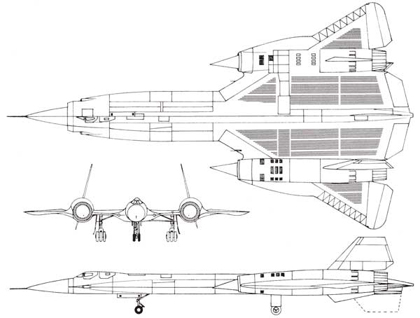 3 view of Lockheed SR-71
