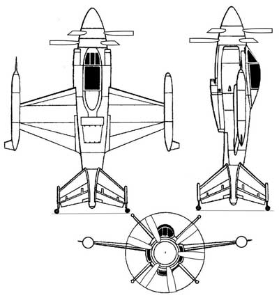3 View of the Lockheed XFV Salmon