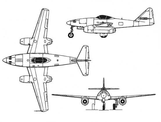 three view of the Me-262