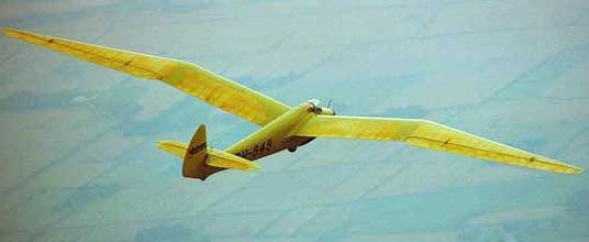 Flying minimoa sailplane glider