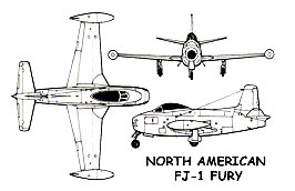 North American FJ-1 Fury 3 view