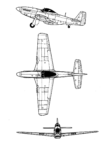 three view p-51 model