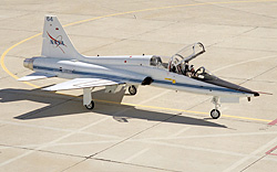 A NASA T-38 is preparing for flight.