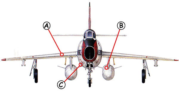 Republic F-84 Thunderstreak Callout Front