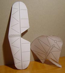 TG-2 Glider model parts-tail