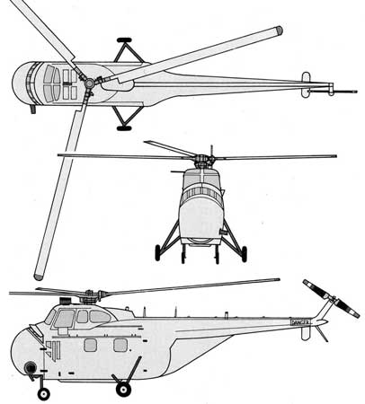 SIkorsky S-55 threeview