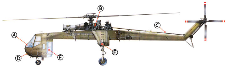Sikorsky S-64 (CH-54) Skycrane Helico Calloutpter