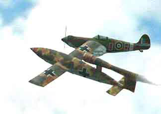 FG models-V-1 and Spitfire
