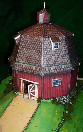 d Barn downloadable cardmodel looking from the front