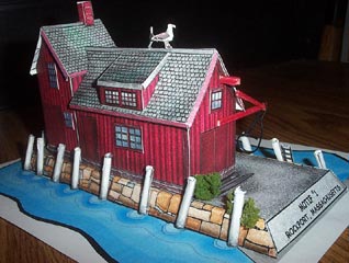 Rockport motif #1 little red fishing shack downloadable card model