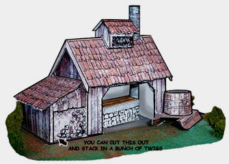 Sugar Shack card model info on the history of maple syrup