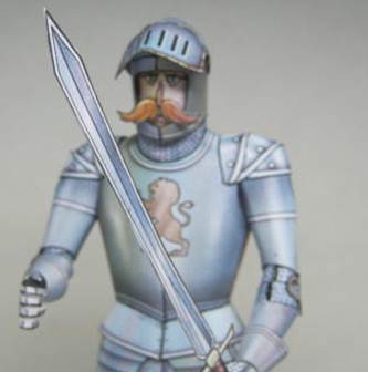 paper model of a knight
