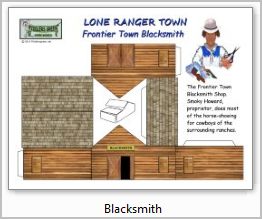 Lone Ranger blacksmith paper model building
