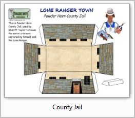 Lone Ranger County Jail paper model building