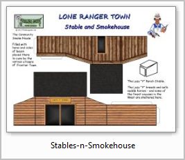 Lone Ranger Stables and Smokehouse paper model building